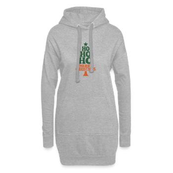 Hohoho Hippie 70s Retro Weihnachten - Hoodie-Kleid - Grau meliert - Vorne