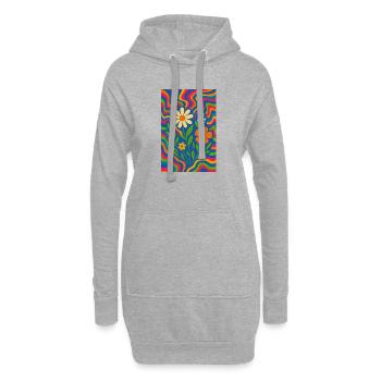 PsyColor Regenbogenblumen - Hoodie-Kleid - Grau meliert - Vorne