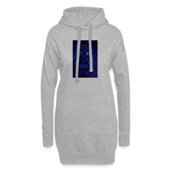 Neon Drachen Gamer - Hoodie-Kleid - Grau meliert - Vorne