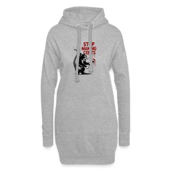 Stop Making Cents Katzengraffiti - Hoodie-Kleid - Grau meliert - Vorne