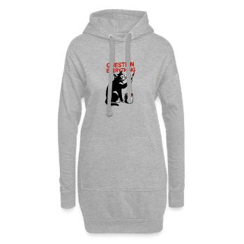 Tout remettre en question : Art des chats - Sweat-shirt à capuche long Femme - gris chiné - Devant