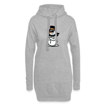 Cooler Schneemann mit Sonnenbrille - Hoodie-Kleid - Grau meliert - Vorne