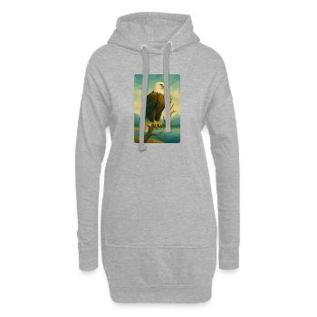 Polynature Weißkopfseeadler - Hoodie-Kleid - Grau meliert - Vorne