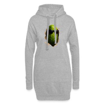 Gurke Gewürzgurke - Hoodie-Kleid - Grau meliert - Vorne