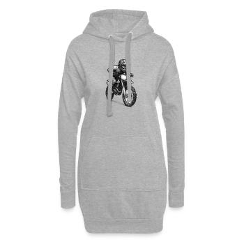Illustration de pilotes de motocross - Sweat-shirt à capuche long Femme - gris chiné - Devant