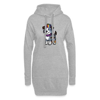  Australian Shepherd Punk Design - Hoodie-Kleid - Grau meliert - Vorne