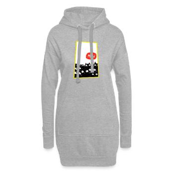 Meow Cat Horde in Neon Edge - Hoodie Dress - heather grey - Front