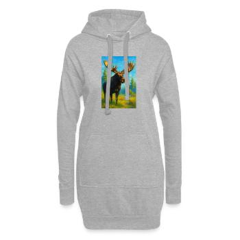Orignal coloré dans la forêt ensoleillée - Sweat-shirt à capuche long Femme - gris chiné - Devant