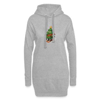 Sapin de Noël sur des skis - Sweat-shirt à capuche long Femme - gris chiné - Devant