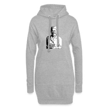 Maman infirmière souriante 1970 - Sweat-shirt à capuche long Femme - gris chiné - Devant