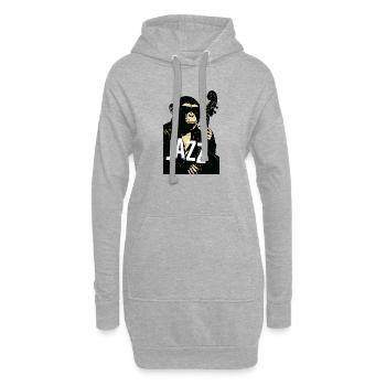 Jazz Monkey Noir Tee - Sweat-shirt à capuche long Femme - gris chiné - Devant
