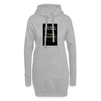 Breit fahren schmal denken - Hoodie-Kleid - Grau meliert - Vorne