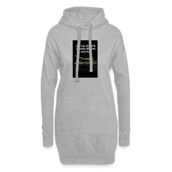 1500 ch sur route : slogan de char - Sweat-shirt à capuche long Femme - gris chiné - Devant