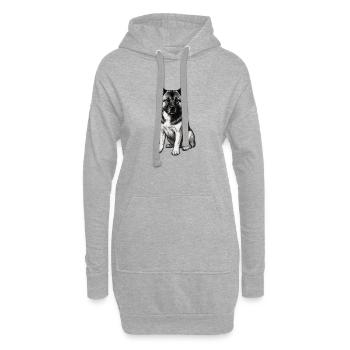 American Akita Holly - Hoodie-Kleid - Grau meliert - Vorne