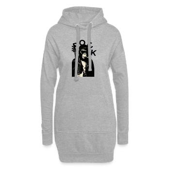 Monkey Biker Guitariste de rock - Sweat-shirt à capuche long Femme - gris chiné - Devant