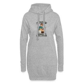 Temps de session sur l’ordinateur portable - Sweat-shirt à capuche long Femme - gris chiné - Devant