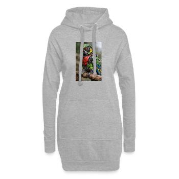 Steampunk Papagei aus Metallteilen - Hoodie-Kleid - Grau meliert - Vorne