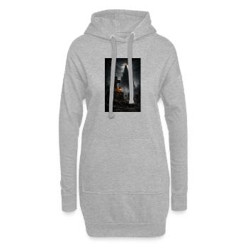 Gothic Schloss im Nebel - Hoodie-Kleid - Grau meliert - Vorne