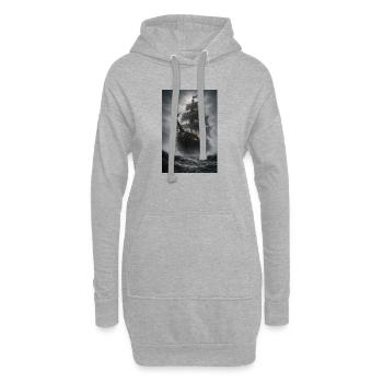 Geisterpiraten Schiff im Nebel - Hoodie-Kleid - Grau meliert - Vorne