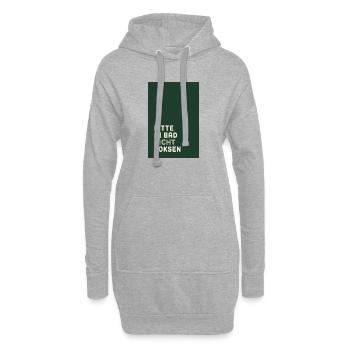 Minimal Statement – Dark Green & Cream Design - Hoodie-Kleid - Grau meliert - Vorne