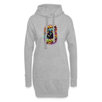 Dont Look Back Skeleton Neon - Hoodie Dress - heather grey - Front