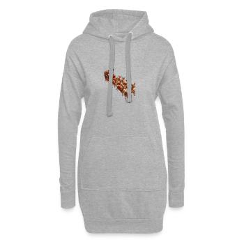 Santa mit Schlitten - Hoodie-Kleid - Grau meliert - Vorne