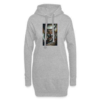 Wildkatze im Zorn - Hoodie-Kleid - Grau meliert - Vorne