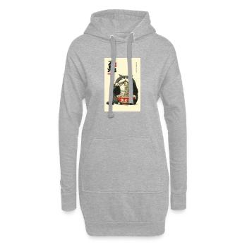 Neko Ramen chat qui aspire des nouilles - Sweat-shirt à capuche long Femme - gris chiné - Devant