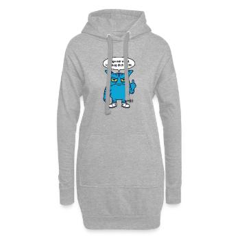 Folge mir nicht - Zooki Mittelfinger Spruch - Hoodie-Kleid - Grau meliert - Vorne