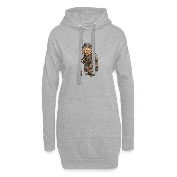 Vieille Sorcière avec une béquille | Grand-mère - Sweat-shirt à capuche long Femme - gris chiné - Devant
