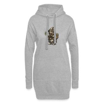 Sorcière des herbes | Sorcière de la récolte avec panier et herbes - Sweat-shirt à capuche long Femme - gris chiné - Devant