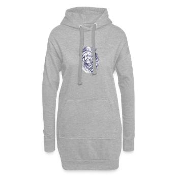 Portrait sur pierre - Sweat-shirt à capuche long Femme - gris chiné - Devant