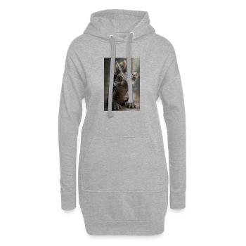 Portrait du Petit Stégosaure - Sweat-shirt à capuche long Femme - gris chiné - Devant