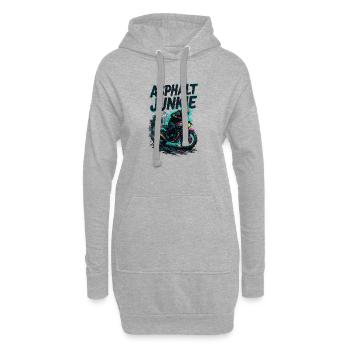 Asphalt Junkie – Motorrad - Hoodie-Kleid - Grau meliert - Vorne