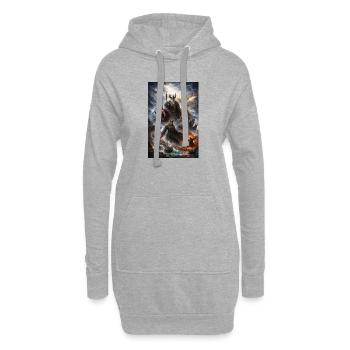 Guerre nordique des dieux - Sweat-shirt à capuche long Femme - gris chiné - Devant