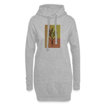 Weizen Ähren Line Art – Botanisches Design - Hoodie-Kleid - Grau meliert - Vorne