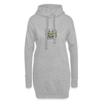 Crâne Démoniaque aux Cornes - Sweat-shirt à capuche long Femme - gris chiné - Devant