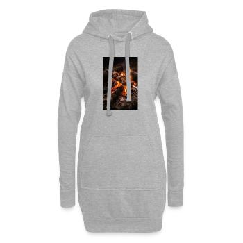 Flammen Spieß am Lagerfeuer - Hoodie-Kleid - Grau meliert - Vorne