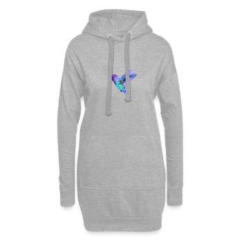 Imprimé nordique - Kolibri - Violet - Sweat-shirt à capuche long Femme - gris chiné - Devant