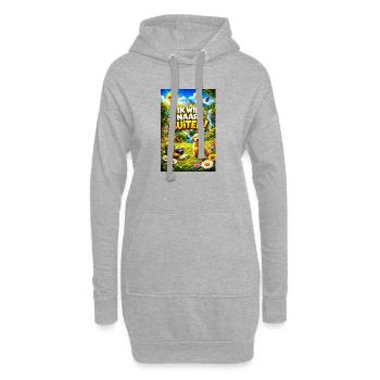Outdoor-Abenteuer mit Pup - Hoodie-Kleid - Grau meliert - Vorne