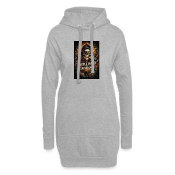 Hustle Hard oder Stay Broke - Hoodie-Kleid - Grau meliert - Vorne
