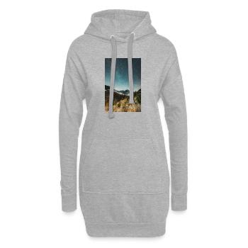 La Voie lactée au-dessus des montagnes Agrafa - Sweat-shirt à capuche long Femme - gris chiné - Devant