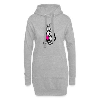 Sport du Kangourou - Sweat-shirt à capuche long Femme - gris chiné - Devant