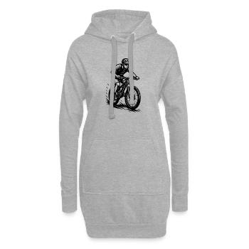 Illustrations de VTT pour votre tenue - Sweat-shirt à capuche long Femme - gris chiné - Devant