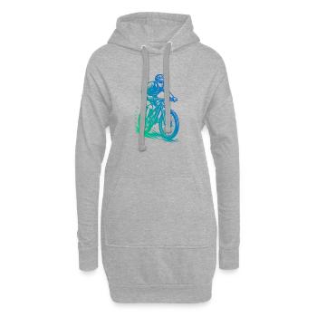 Mountainbike Liebe zum Anziehen - Hoodie-Kleid - Grau meliert - Vorne