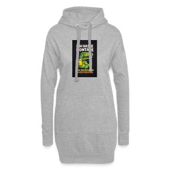 Ich hasse Montage – Zeitreisende Urzeiteichen - Hoodie-Kleid - Grau meliert - Vorne