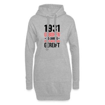 Né en 1931 – Mature à la perfection - Sweat-shirt à capuche long Femme - gris chiné - Devant