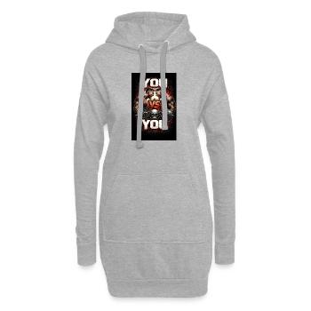 DU gegen DU Machtkampf - Hoodie-Kleid - Grau meliert - Vorne