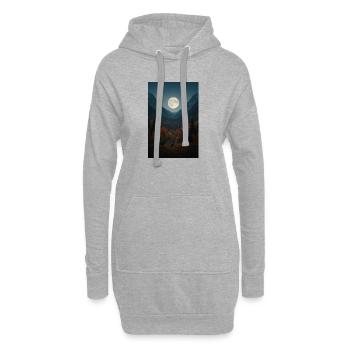 Mondlicht im Waldtal - Hoodie-Kleid - Grau meliert - Vorne