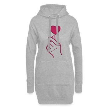 Koreanische Fingerherz-Liebe Kpop Koreanische Musik Korea - Hoodie-Kleid - Grau meliert - Vorne